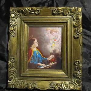 Vintage WALL FRAME, Antique Gold, Ornate, 8x10 Photo, Wood, Shabby Chic, Cottage, Victorian, St. Cecilia, Romantic Home Decor