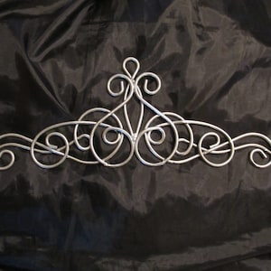 Silver WALL PEDIMENT Wall Decor, Metal, Scroll Design, Door Topper, Frame Topper, Cottage, Romantic Home Decor, Silver Home Decor