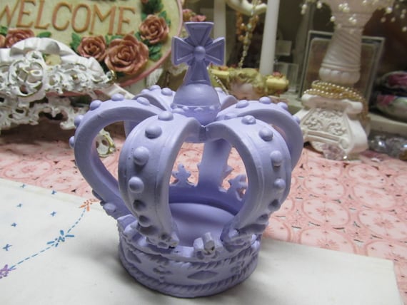 Lavender Crown Decor, Resin, Standing Crown, Crown Collection, Lavender Decor, Shabby Chic Decor, Cottage, French, Victorian