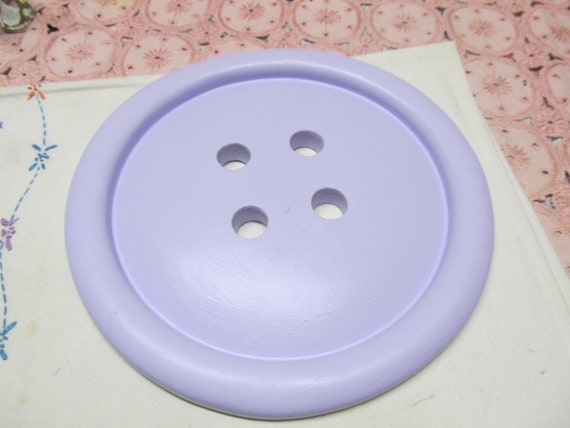 Lavender BUTTON Wall DECOR, Hand Molded, Hand Painted, Shabby Chic, Cottage, Craft Room Decor, Sewing Room Decor, Home Decor