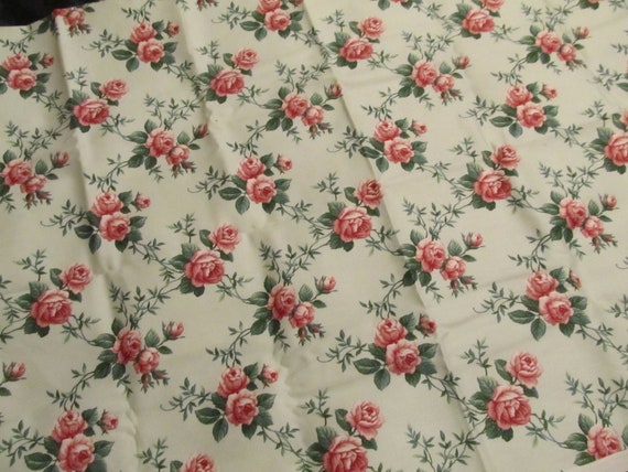 Craft Fabric, "Tea Rose" Waverley Fabric, Pink Roses, 4 Yards-, 56" Wide, Sewing, Crafts