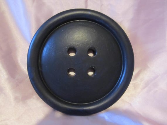 Black BUTTON Wall DECOR, Hand Molded, Hand Painted, Shabby Chic, Cottage, Craft Room Decor, Sewing Room Decor