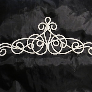 ALL WHITE PEDIMENT Decor, Metal, Scroll Design, Door Topper, Frame Topper, Shabby Chic, Cottage Chic Decor, Romantic Home Decor, French