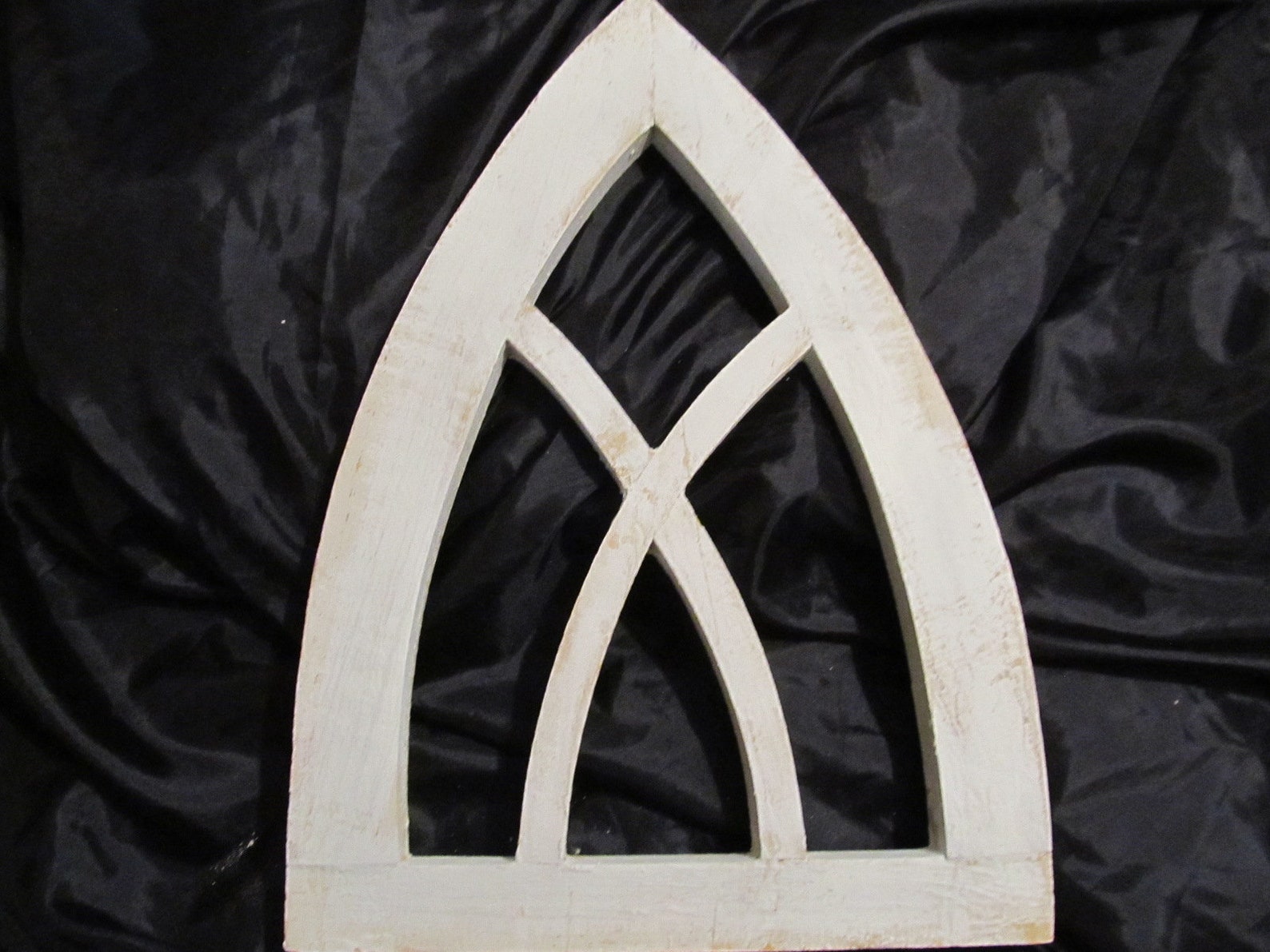 Vintage White Cathedral Arch Wall Decor Thick Wood Etsy