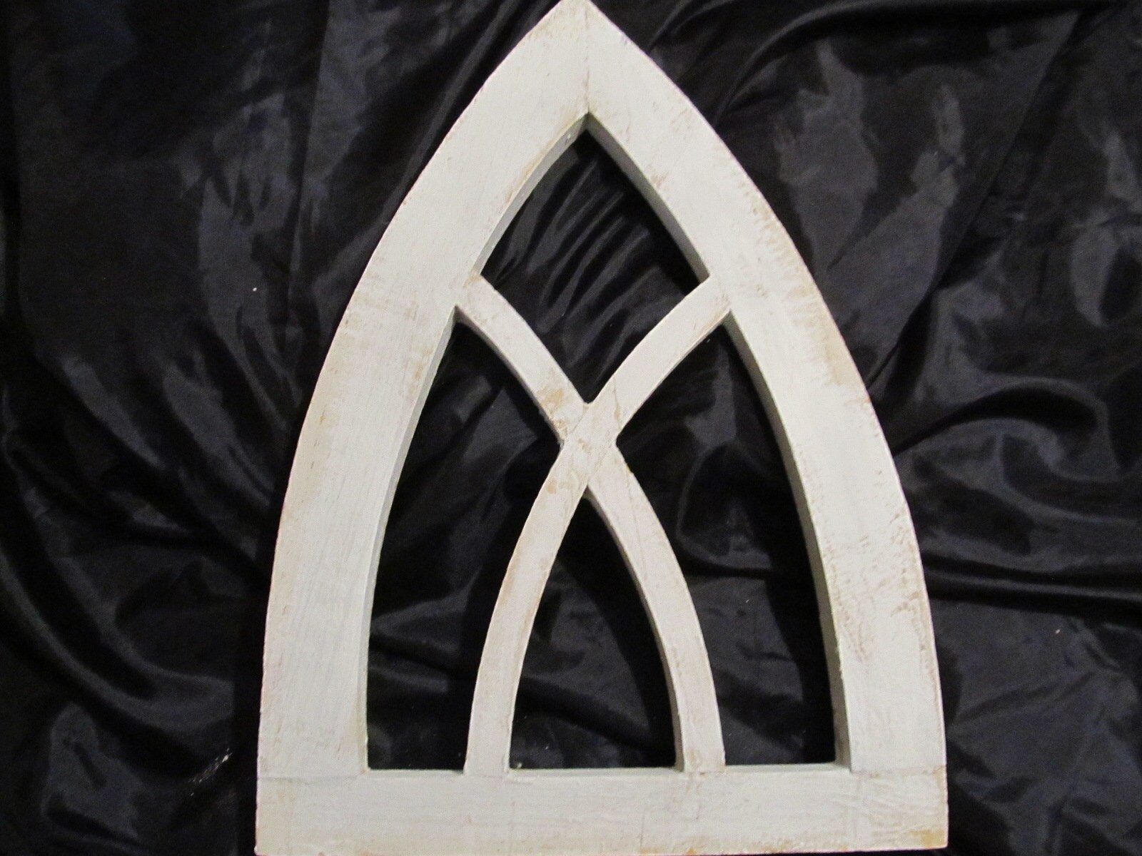 Vintage White Cathedral Arch Wall Decor Thick Wood Etsy UK