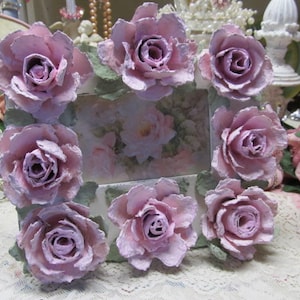 Egg Carton Roses PHOTO FRAME with 8 Pink Hand Made Roses, 4x6 Photo. Distressed, Cottage, Pink Rose Decor, Romantic Home Decor