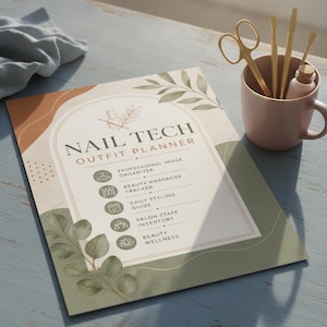 Nail Tech Outfit Planner, Professionell Bildorganisatör, Skönhets- och Wellnessguide (PDF)