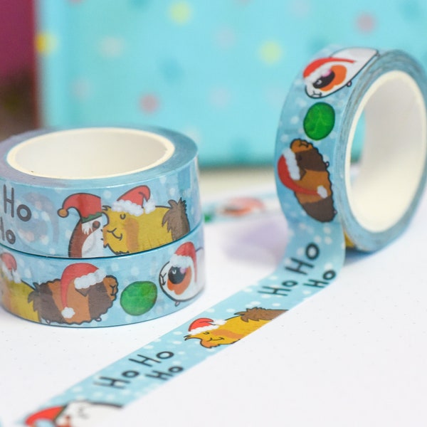 Guinea Pig Christmas Washi Tape, Stationery, Bullet Journal, Planner, Decorative Tape, Scrapbooking, Guinea Pig Gift, Cute Washi Tape