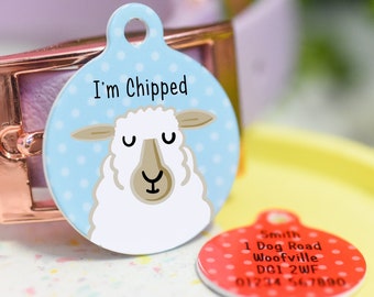 Custom Sheep Name Tag - Collar ID tag for pet farm animals
