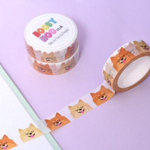 Pomeranian Dog Washi Tape, Eco friendly Tape, Stationery, Bullet Journal, Planner, Decorative Tape, Scrapbooking, Dog, Dogs image 2