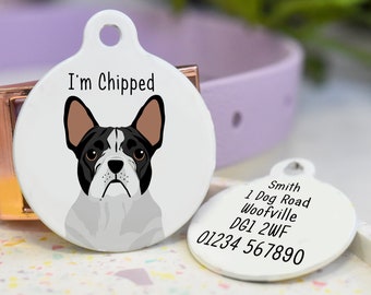 Dog ID Tag - French Bulldog - Frenchies - Dog Tag - Pet Tag