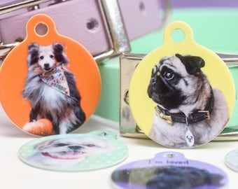Custom Pet Photo ID Tag, Personalised Dog Tag