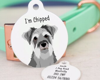 Dog ID Tag - Schnauzer - Schnauzer Dog Tag - Schnauzer Dog ID Tag - Pet Tags - Dog Tags For Dogs - Personalised Dog Tag - Custom Dog ID Tags