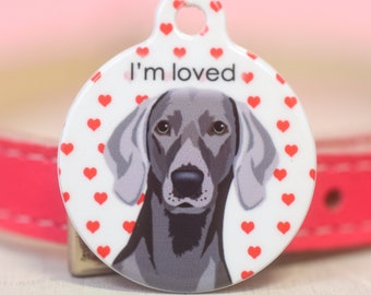 Dog Tag with Tiny Hearts Cascade Personalised ID Tags For Dogs - Custom Dog ID Tags - Dog Name Tags - Dog Tag For Dog - Dog Tags For Dogs