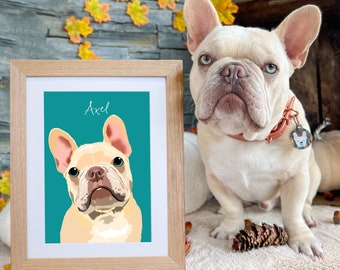 Let Us Draw Your Dog As a Digital Illustration or as Framed Print