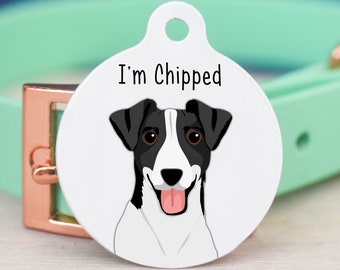 Dog ID Tag for a Jack Russell, Jack Russell Collar Pet Tag with your details
