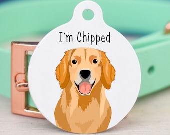Dog ID Tag for Golden Retriever Dogs - Dog Tag - Dog Tags For Dogs - Pet ID Disc