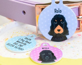 Dog Tags Cocker Spaniel Colourul Metal Tag for Dog Collars