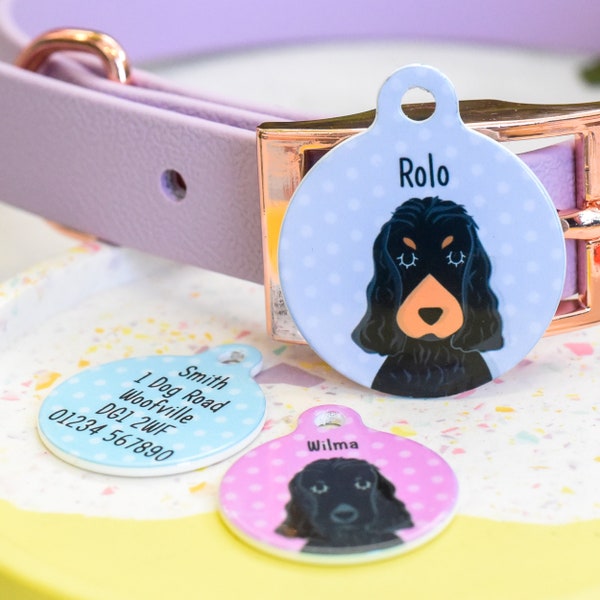 Dog Tags Cocker Spaniel Colourul Metal Tag for Dog Collars