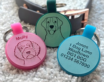 Silicone Dog Tags, Personalized Dog ID Tags, Pastel Silicone PEt Tag, Silent Dog Tag, Dog Tags for Dogs, Engraved Silicone Dog Tag