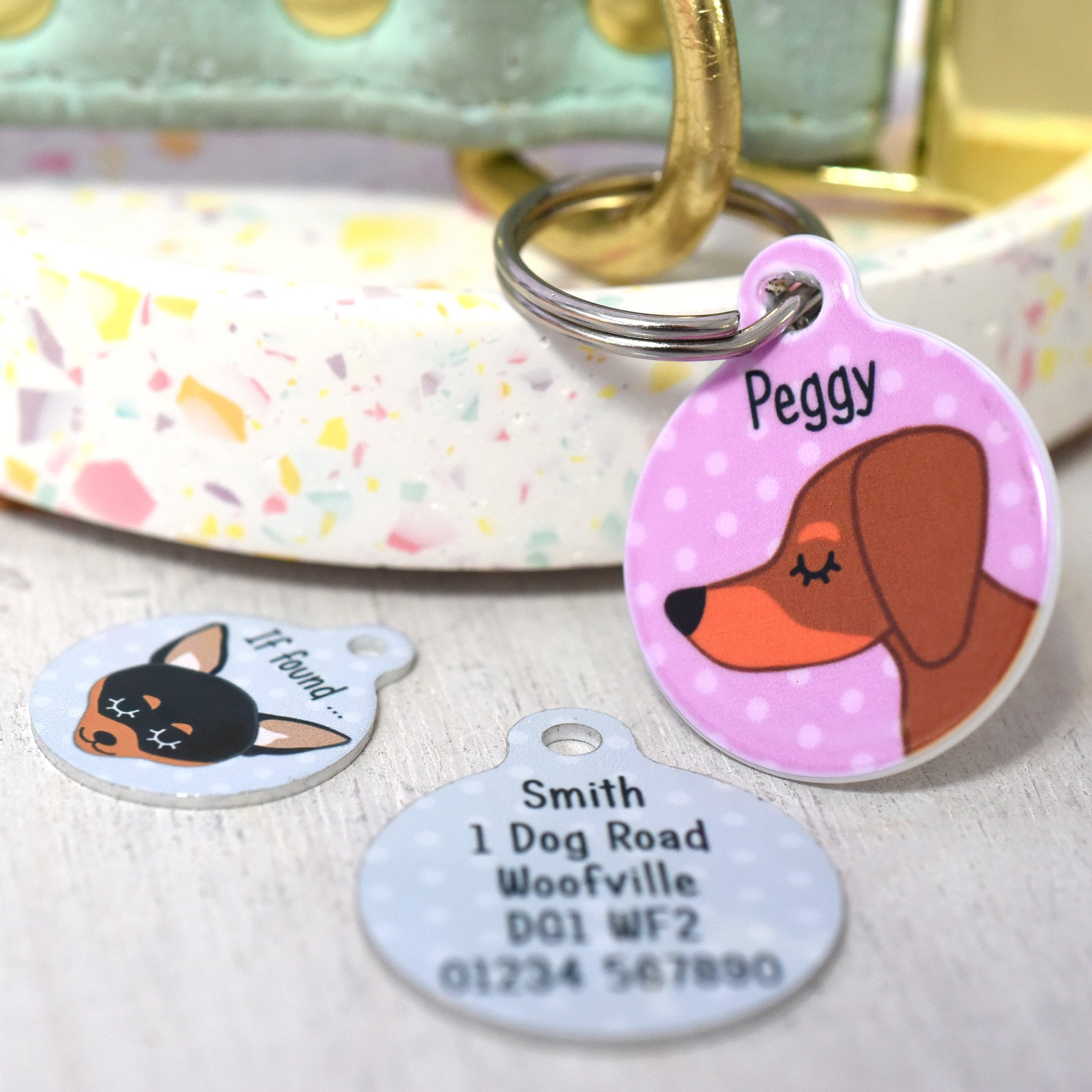 Dog Collar Tag for small dog Dog ID Tags Dog Name Tags Etsy