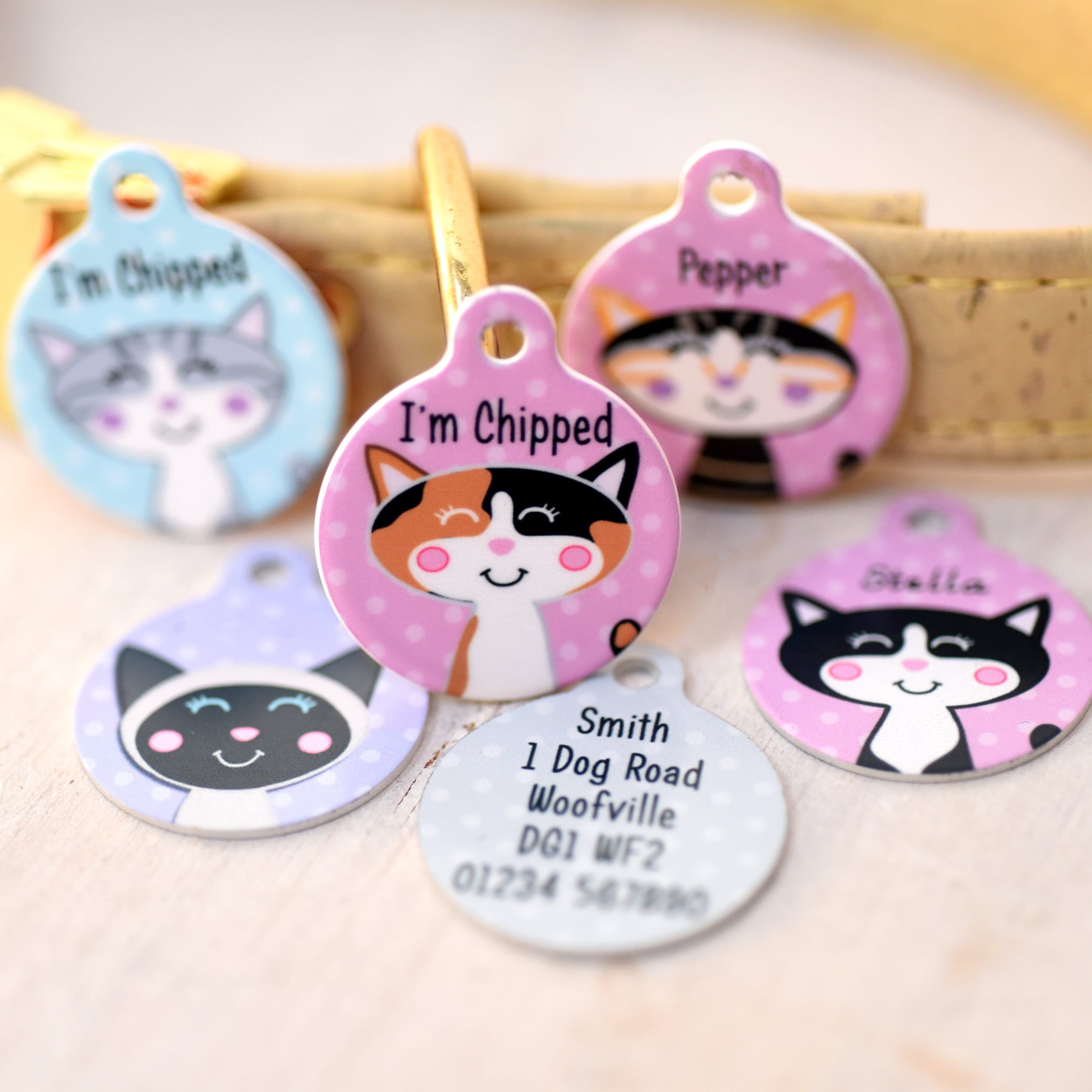 Cat Tag Personalised Cat ID Tag Cat Id Tag Cat Name Tag Etsy
