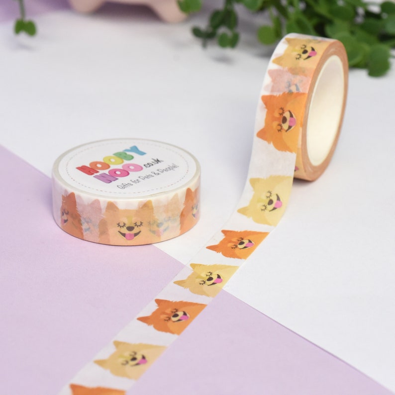 Pomeranian Dog Washi Tape, Eco friendly Tape, Stationery, Bullet Journal, Planner, Decorative Tape, Scrapbooking, Dog, Dogs image 8