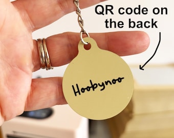 Small Business Logo Keychains with QR code that links to your website or social media