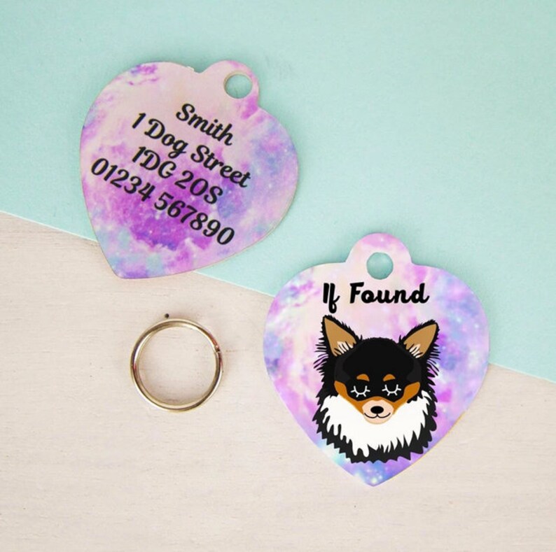 Heart Dog Tag Chihuahua Dog Id Tag Custom Pet Tag Etsy