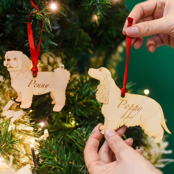 Dog Breed Christmas Ornament Traditional Wooden Decoration for your Christmas Tree Personalised Dog Seasonal Bauble
