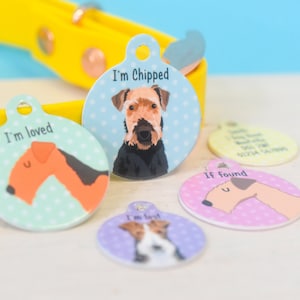 Lakeland Terrier Personalised Dog ID Tag, Irish Terrier Custom Pet Tag , Fox Terrier pet id tag - pet tag - dog