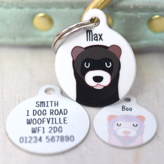 Ferret Pet ID Harness Tag Ferret Gift Ferret Gifts Ferret Owner Gift Your Pet Ferret ID Tag Rare Pet Gift Rare Pets Rare Pet Ferret Gift Tag