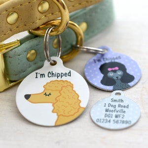 Poodle Dog Tag Personalised - pet id tag - dog id tag - dog id tag personalized - pet dog id tag - dog tag personalised - poodle