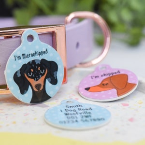xs dog tag dog tags, xxs dog tag, Dachshund Dog ID Tag for Doxie Dogs collar personalised with your details, dachshund dog tag - xs dog tags