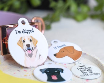 Labrador Dog Identity Tag, Colourful Custom Pet ID for Dogs Collar