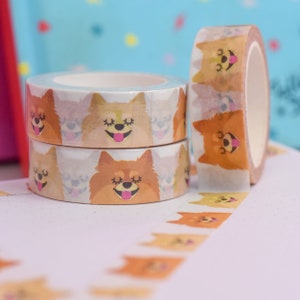 Pomeranian Dog Washi Tape, Eco friendly Tape, Stationery, Bullet Journal, Planner, Decorative Tape, Scrapbooking, Dog, Dogs