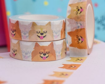 Pomeranian Dog Washi Tape, Eco friendly Tape, Stationery, Bullet Journal, Planner, Decorative Tape, Scrapbooking, Dog, Dogs
