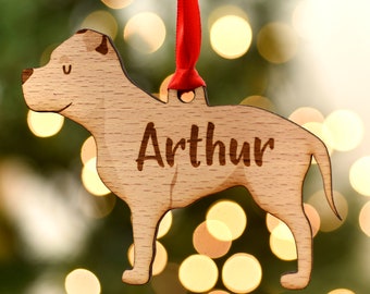 Set 5 Staffordshire Bull Terrier Weinachtsbaumschmuck-Acryl Kugeln Set 5 Staffordshire Bull Terrier Weinachtsbaumschmuck-Acryl Kugeln