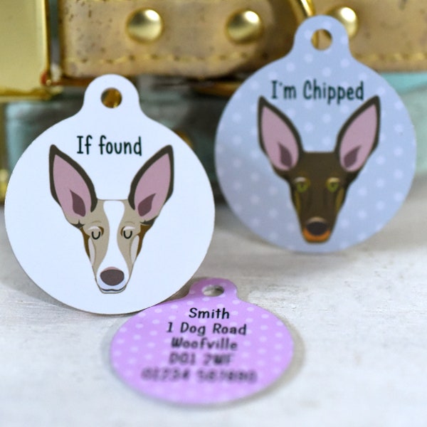 Spanish Podenco dog ID tag - Ibizian Hound Dog Tag - Dog Id Tag - Pet Tag - Pet Id Tag - Pet Tag - Personalised Dog Tag - Dogs