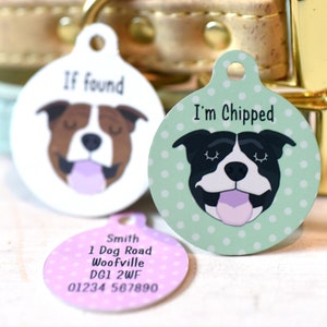 Dog Tag Dog Tags Staffordshire Bull Terrier, Staffordshire terrier - dog id tag personalized - bull terrier - dog id tag