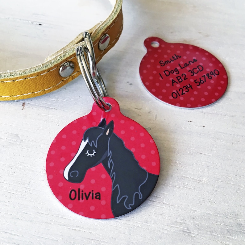 Equestrian Horse ID Tag Personalised Horse Bridle Tag Horse Gift Equine Name Tag Horse Horse Tack Horse Charm Horse Bridle Tag image 2