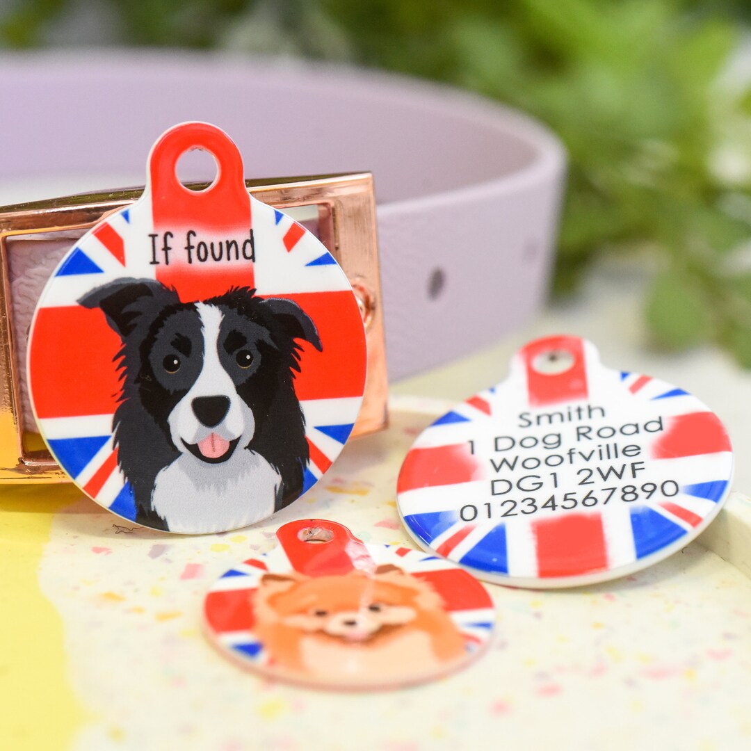 Union jack dog hot sale tag