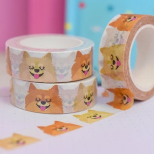 Pomeranian Dog Washi Tape, Eco friendly Tape, Stationery, Bullet Journal, Planner, Decorative Tape, Scrapbooking, Dog, Dogs image 10