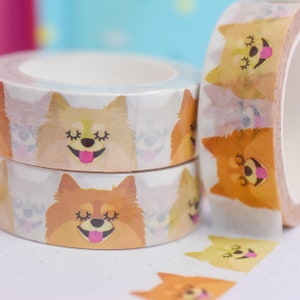 Pomeranian Dog Washi Tape, Eco friendly Tape, Stationery, Bullet Journal, Planner, Decorative Tape, Scrapbooking, Dog, Dogs image 9