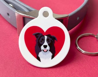 Valentines Heart Dog ID Tag | Custom Pet Name Collar
