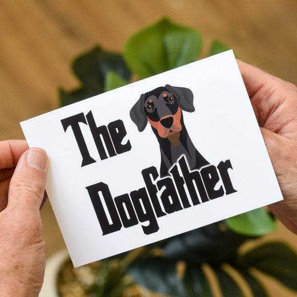 Tarjeta del Día del Padre DogFather Personalizada Muchas razas de perros disponibles