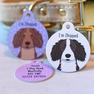 Carte d'identité pour chien cocker de travail - Médaille pour chien - Collier pour chien - Médaille personnalisée