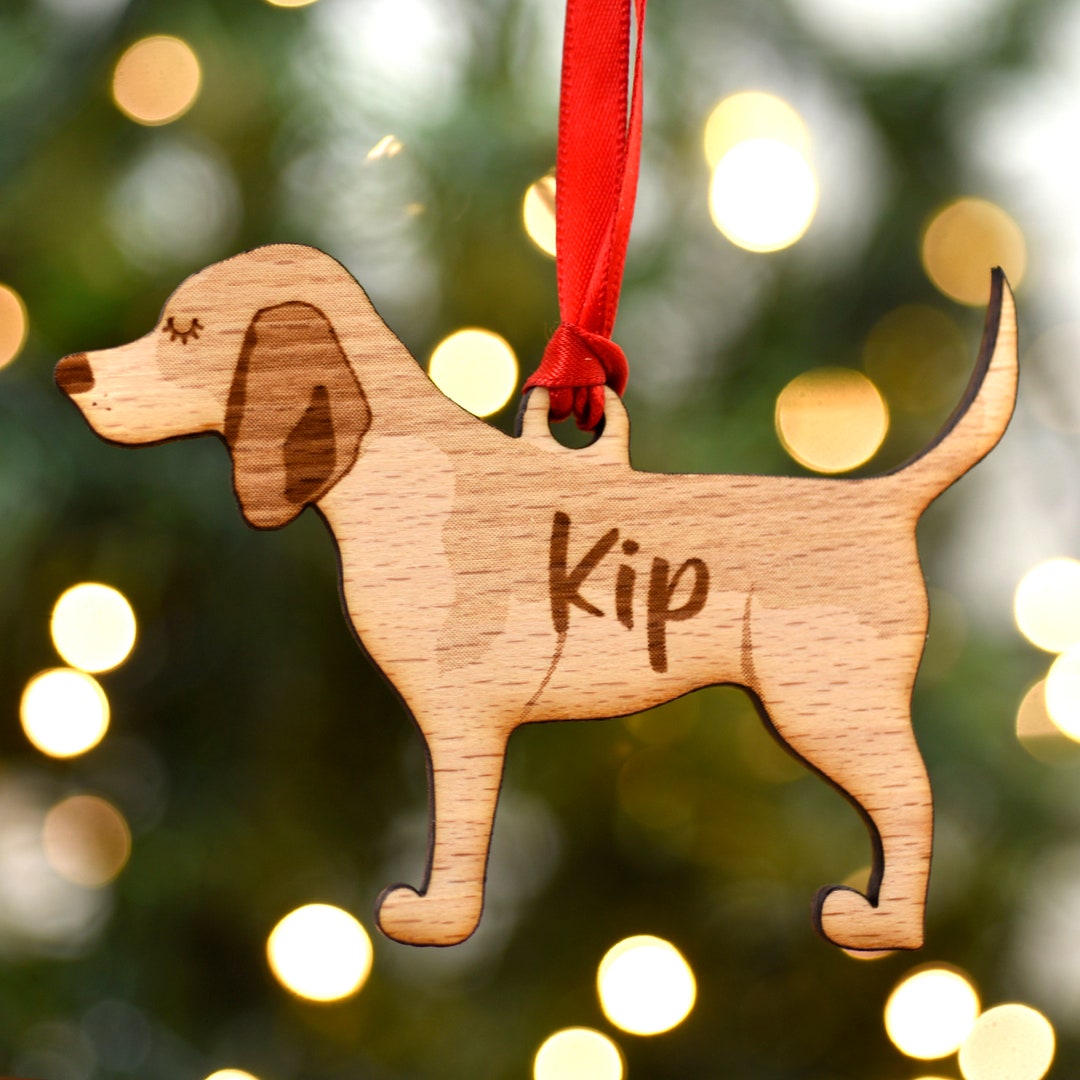 Beagle Wooden Christmas Dog Decorations Dog Xmas Decoration Etsy UK Dog Christmas Decoration