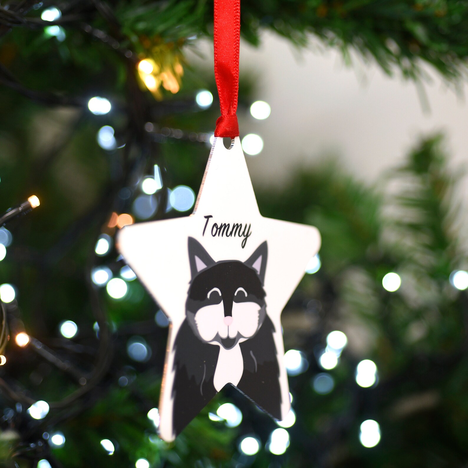 Christmas Cat Decorations Personalised Cat Christmas Tree Etsy Norway
