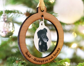 Dog Memorial Ornament, Custom Dog Photo Christmas Decoration, Pet Memorial Gifts, Dog Loss Keepsake Gift
